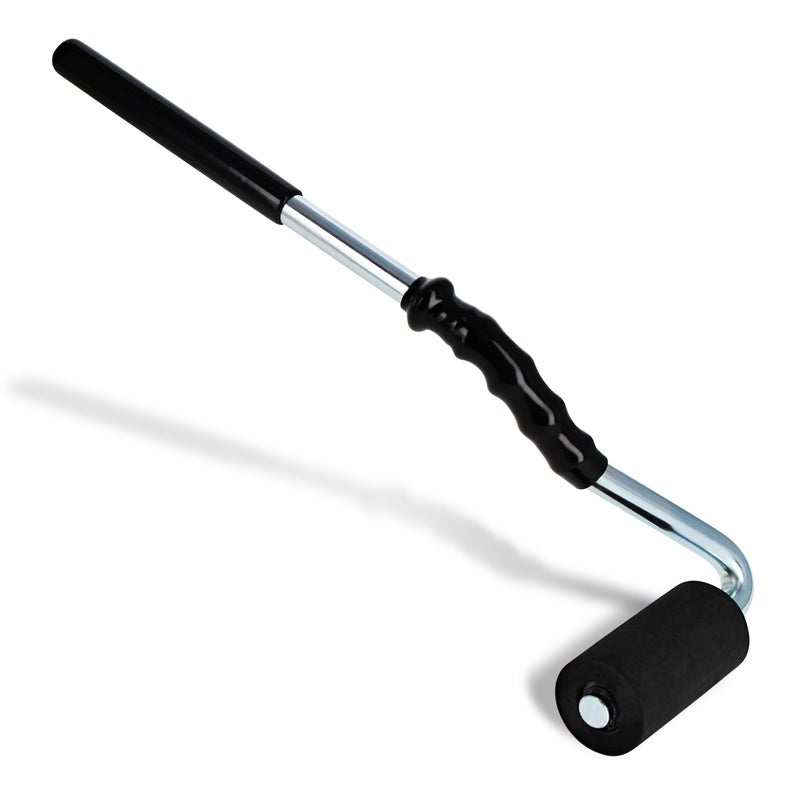 DCT Heavy-Duty High-Pressure Rubber J-Roller â€“ Curved Handle and Solid Hard Roller Tool for Floor Laminate & Veneer Glue