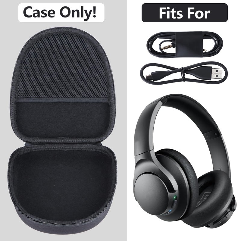 RIYADAone Hard Case Replacement for Anker Soundcore Life Q20 Q30 Q35 Q40 Q45 Q20+ Q20i Hybrid Active Noise Cancelling Headphones (Black Case) - Image 3
