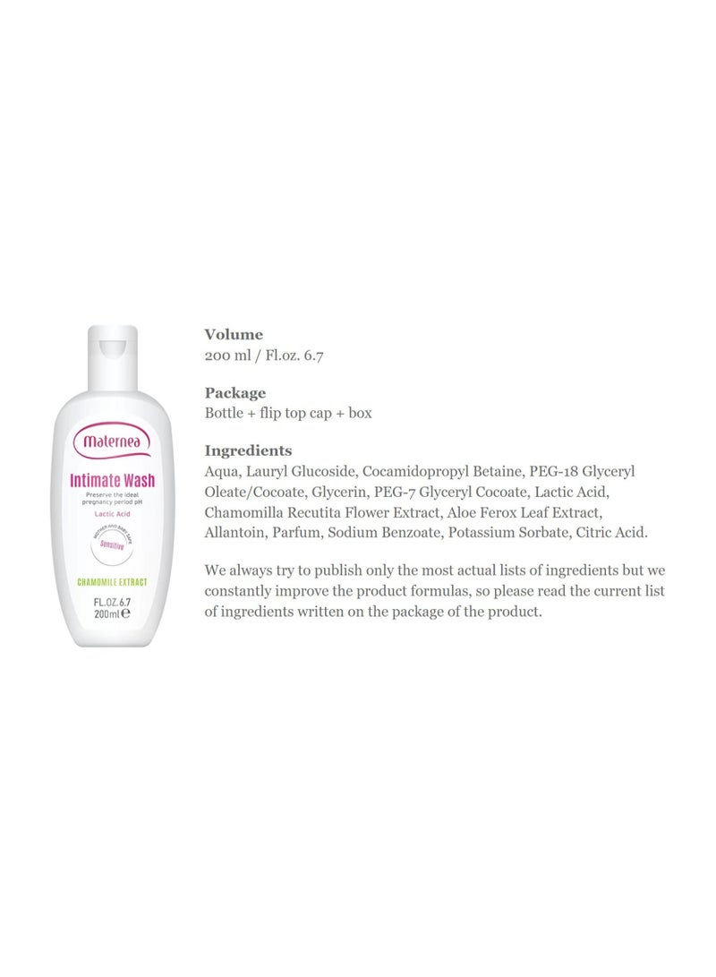 Maternea Intimate Wash | Lactic Acid and Camomile Extract | Pregnancy | 200ml - Image 5