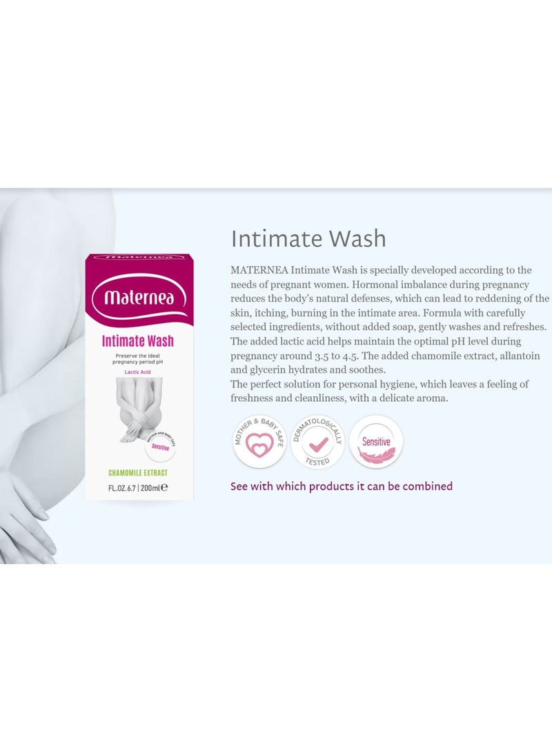 Maternea Intimate Wash | Lactic Acid and Camomile Extract | Pregnancy | 200ml - Image 2