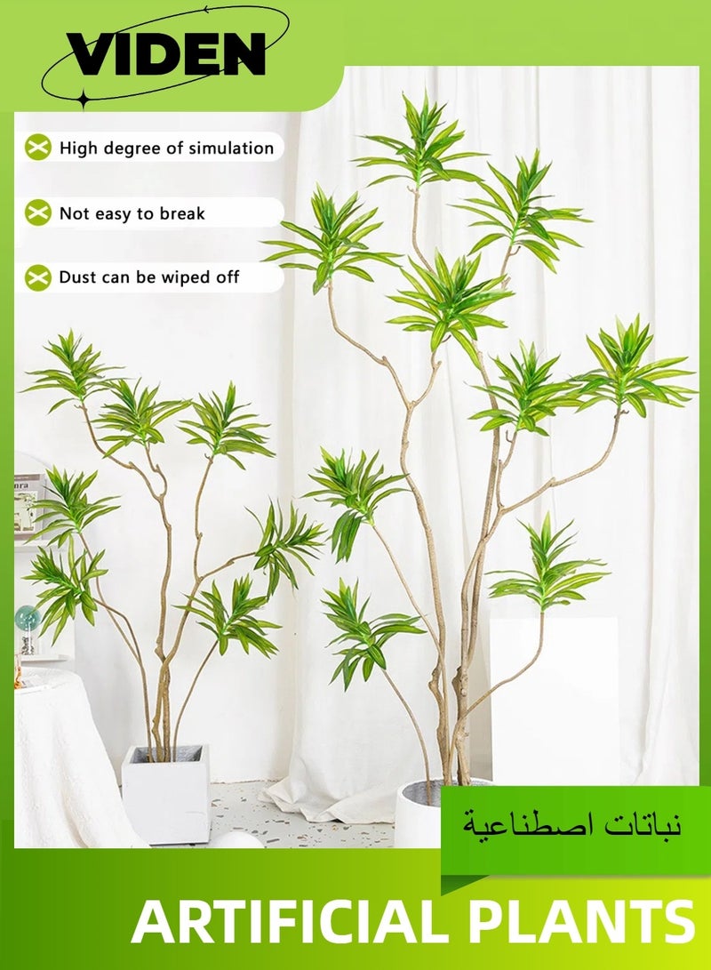 Viden 150 CM Artificial Tree Fake Flower Pot Fake Tree Decoration Green Belt Realistic Lily Bamboo Plastic Pot Home Decoration Office Indoor Outdoor Balcony Living Room  - Image 2