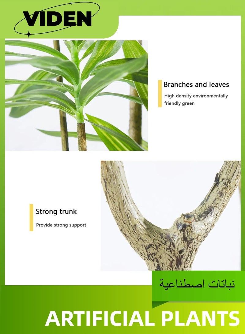 Viden 150 CM Artificial Tree Fake Flower Pot Fake Tree Decoration Green Belt Realistic Lily Bamboo Plastic Pot Home Decoration Office Indoor Outdoor Balcony Living Room  - Image 4