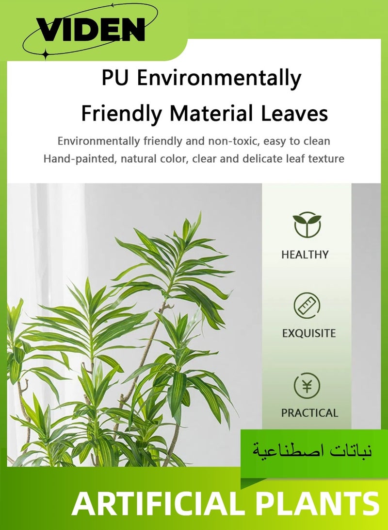 Viden 150 CM Artificial Tree Fake Flower Pot Fake Tree Decoration Green Belt Realistic Lily Bamboo Plastic Pot Home Decoration Office Indoor Outdoor Balcony Living Room  - Image 5