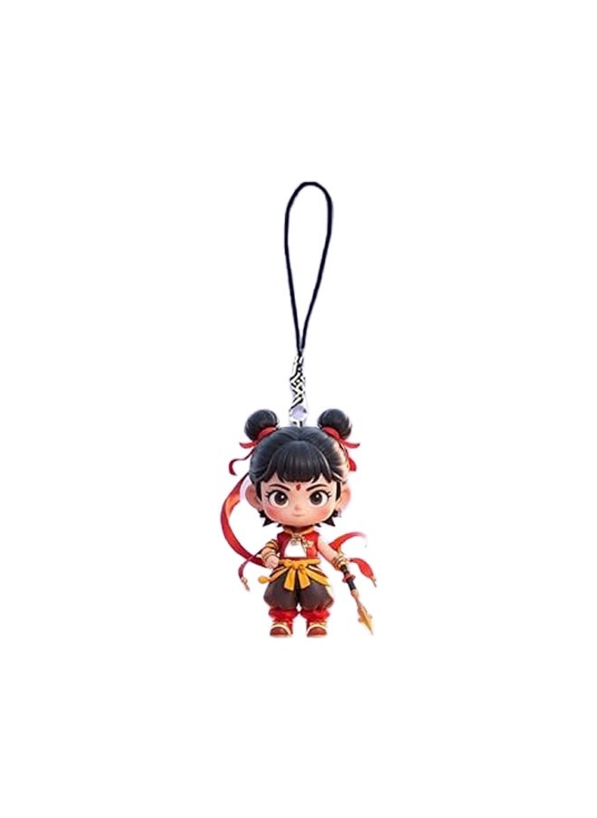 HMTYQNB 4 Nezha Ao Bing keychains, acrylic keychains of animated movies, mobile phone charms and bag accessories, suitable as gifts for cartoon lovers  - Image 3