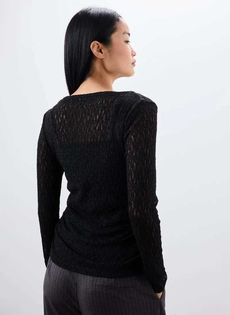 ماتلان Black Lace Co Ord Top