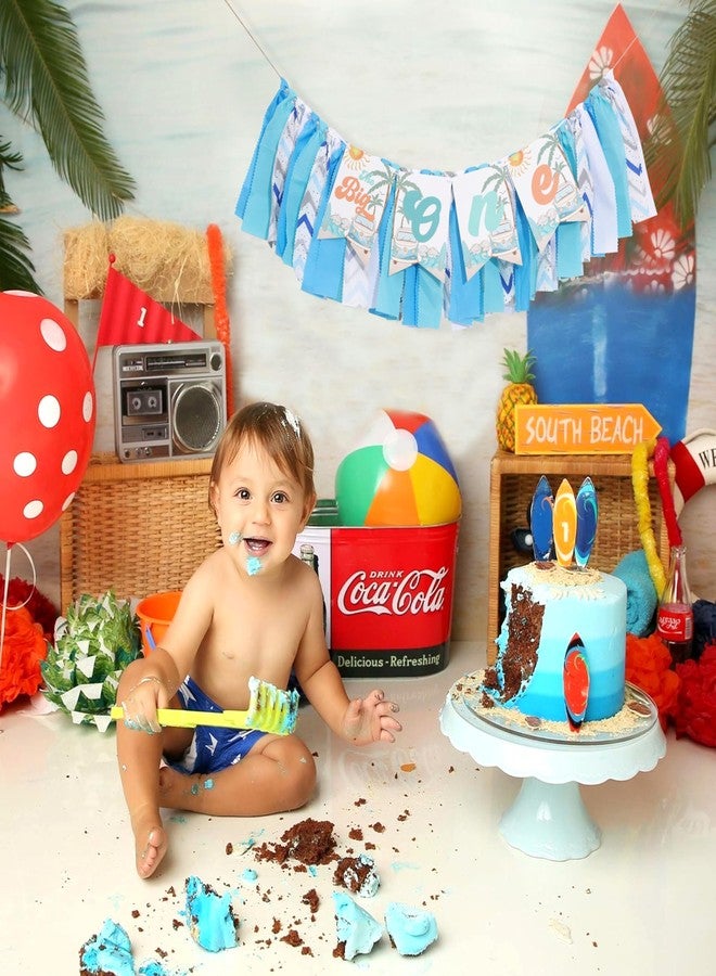 WAWOO Big One Highchair Banner for 1st Birthday,First Birthday Banner for Baby Boys, Blue Highchair Banner, Pool Party Decorations for Kids Birthday, Cake Smash Photo Props - Image 3