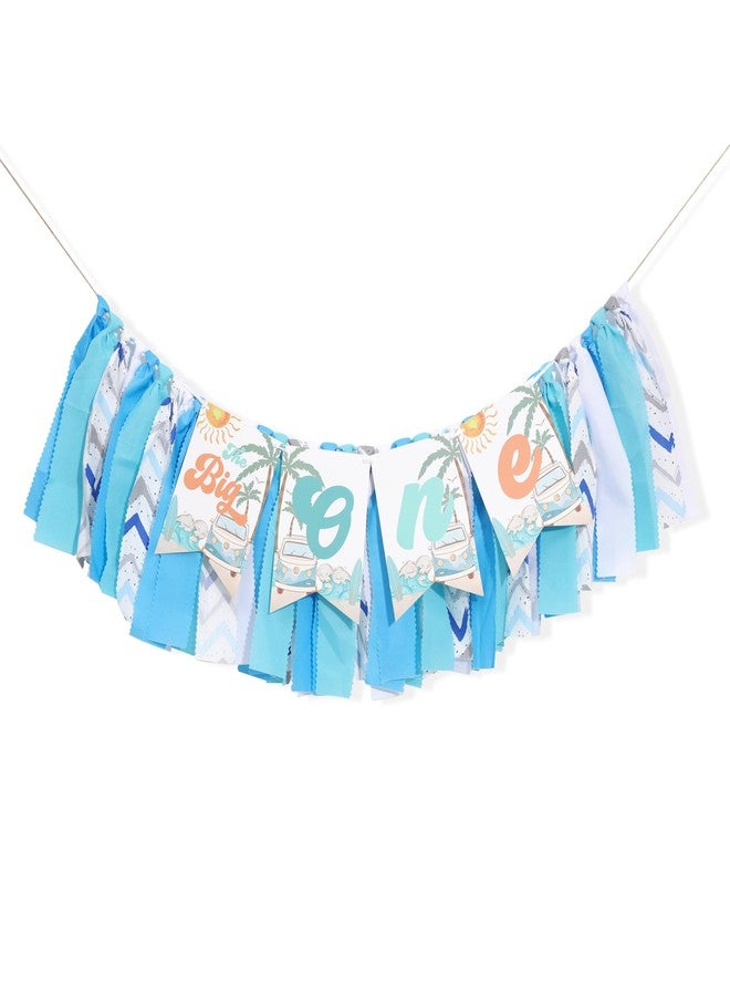 WAWOO Big One Highchair Banner for 1st Birthday,First Birthday Banner for Baby Boys, Blue Highchair Banner, Pool Party Decorations for Kids Birthday, Cake Smash Photo Props - Image 2