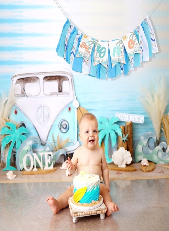 WAWOO Big One Highchair Banner for 1st Birthday,First Birthday Banner for Baby Boys, Blue Highchair Banner, Pool Party Decorations for Kids Birthday, Cake Smash Photo Props - Image 5