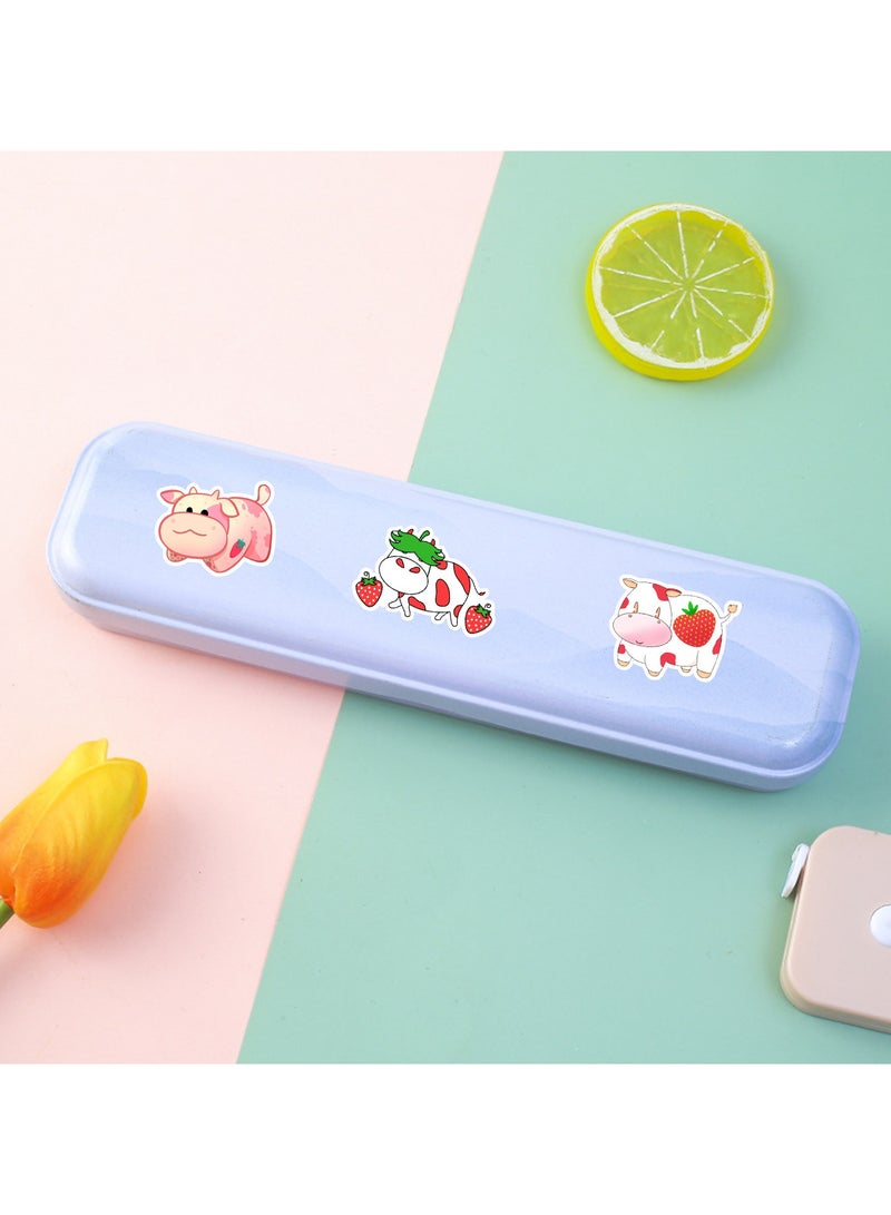 ORAINBOW 50 Pieces Strawberry Cow Stickers Not Repeating Vinyl Decal Waterproof Stickers for Computer Luggage Skate Guitar Phone Bottle Refrigerator Stickers for Kids Teens Boys Girls - Image 4