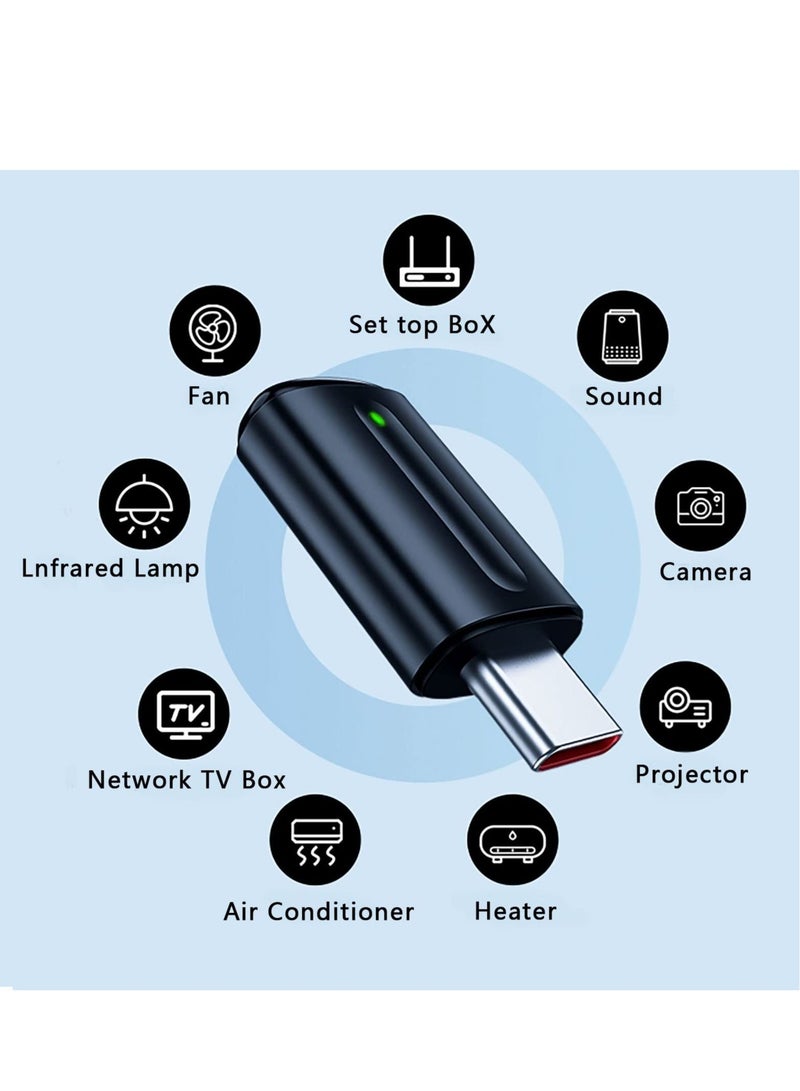 KASTWAVE جهاز تحكم عن بعد ذكي بالأشعة تحت الحمراء لأجهزة أندرويد، محول لاسلكي، محول جهاز تحكم بالأشعة تحت الحمراء للهواتف الذكية للاستخدام في التحكم في معظم الأجهزة المنزلية (النوع C، أسود) - Image 4