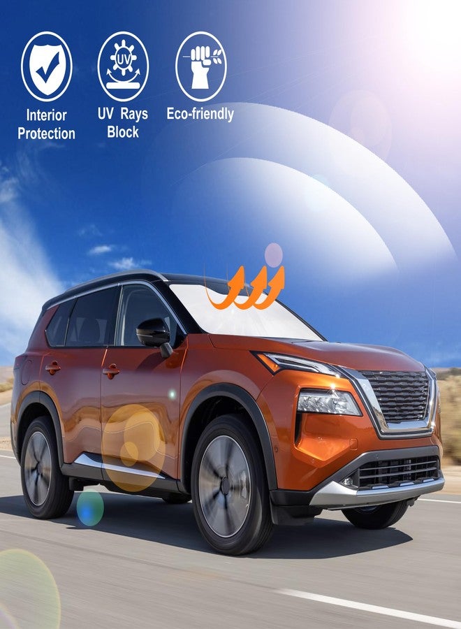 LHFLIVE Windshield Sun Shade Fit for 2021 2022 2023 2024 Nissan Rogue 3rd Gen.Accessories(Not for Rogue Sport) Foldable Sunshade Shield Protector - Image 5