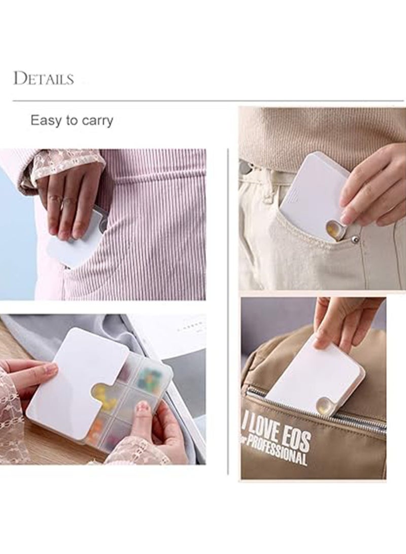 Portable Pill Organizer, Travel Pill Box for Purses and Pockets, Well-Packaged 6 Compartment Drawer Pill Box for Vitamins, Fish Oil, Supplements and Medication (White)  - Image 2