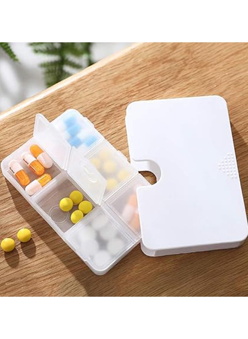 Portable Pill Organizer, Travel Pill Box for Purses and Pockets, Well-Packaged 6 Compartment Drawer Pill Box for Vitamins, Fish Oil, Supplements and Medication (White)  - Image 3