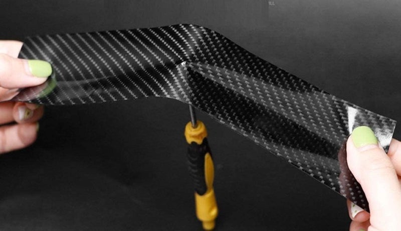 Nubilous High Gloss Anti Scratch Cover Carbon Fiber Paint Protection Film Tape PPF for Car Protection and Decoration Car Bumper Door Guard Hood Sticker Protection Strip (Black) - Image 4