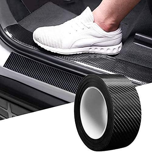 Nubilous High Gloss Anti Scratch Cover Carbon Fiber Paint Protection Film Tape PPF for Car Protection and Decoration Car Bumper Door Guard Hood Sticker Protection Strip (Black) - Image 1