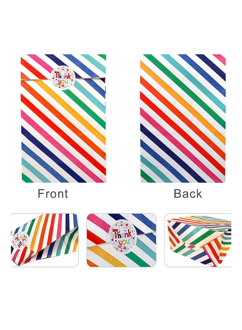 Kraft Chanid Goody Bag Party 20 Piece Party Favors With Rainbow Dots Pattern and Cupcakes, Plan Comes with 24 thank you stickers - Image 2