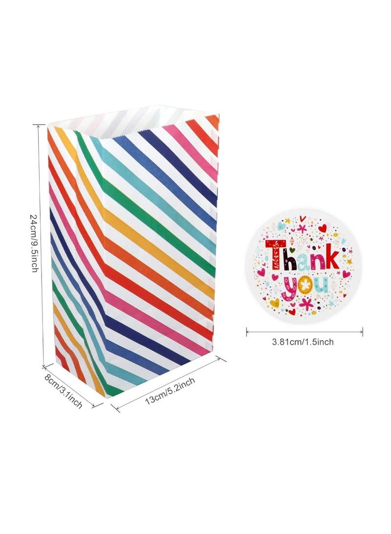 Kraft Chanid Goody Bag Party 20 Piece Party Favors With Rainbow Dots Pattern and Cupcakes, Plan Comes with 24 thank you stickers - Image 5