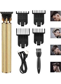 Hair Trimmer for Men, Professional Electric Hair Clippers Cordless Beard Trimmer Shaver Electric T Blade Hair Trimmer, Zero Gapped Hair Clippers Cutting Grooming Kit with Guide Combs, Gold
