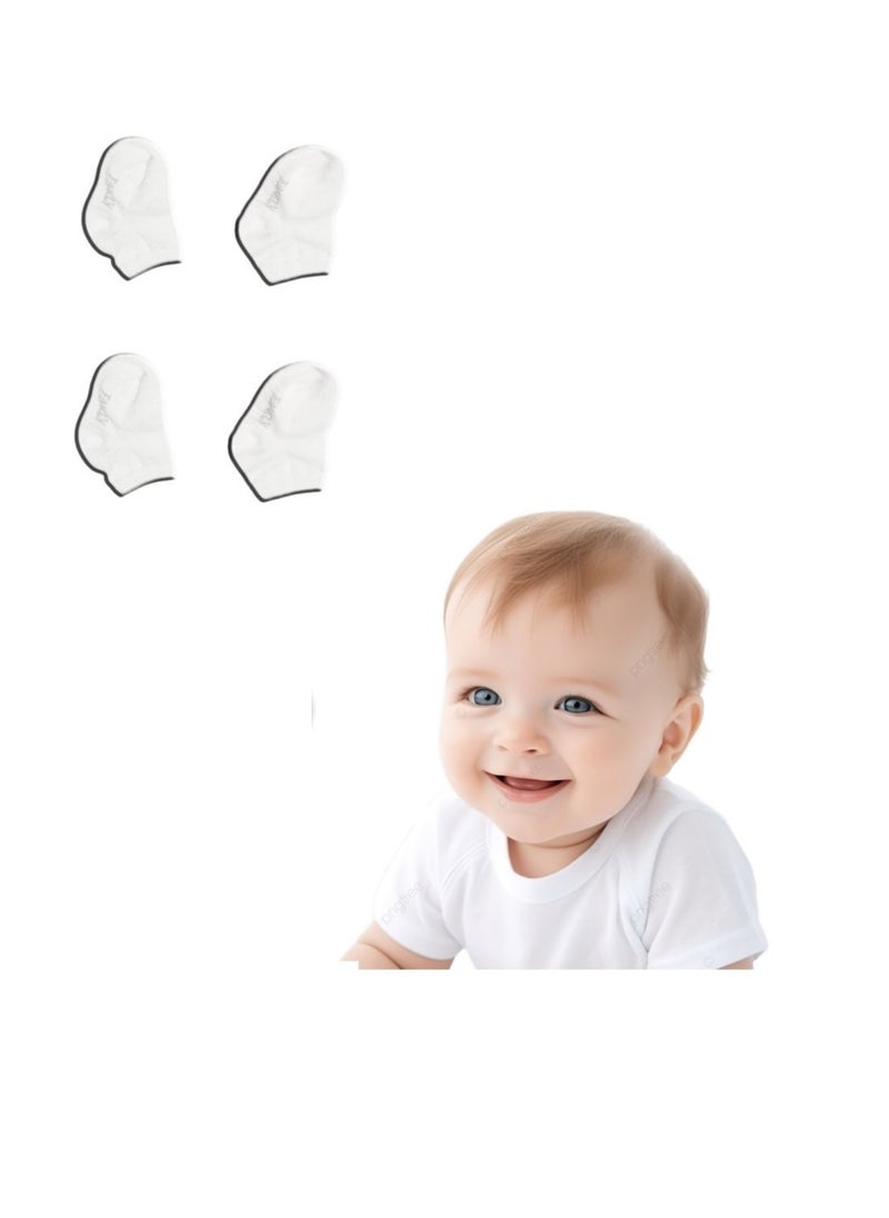 Generic Socks That Care for Newborns’ Skin – 4 Durable Pieces! (White)  - Image 1