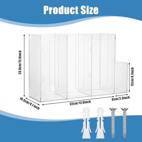 AojSup 1 Pc 4 Compartments Acrylic Coffee Cup and Lid Storage Organizer Holder Disposable Paper Cup Dispenser Organizer Plastic Lid Holder Accessories for Kitchen Bar Shop Party Supplies Transparent - Image 3