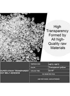Maitys 200G 4000 Pieces Keratin Clear Granule Beads Hair Extension Keratin Glue Granule Pellet Granule Bead Hot Fusion Extensions Keratin Glue Tips For Hair Extension Nail Design  - Image 3