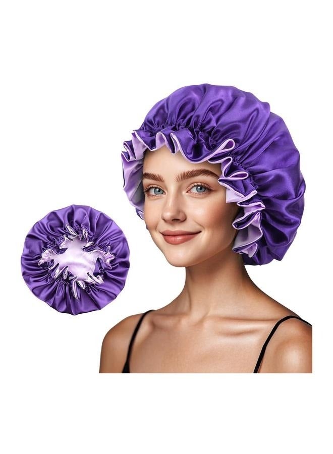 Double Sided Hair Cover Bonnet Multicolor，Satin Bonnet Silk Bonnet Hair Bonnet for Sleeping-Slouchy Beanie Hat Satin Sleep Cap for Women's Natural & Curly Hair - Image 1