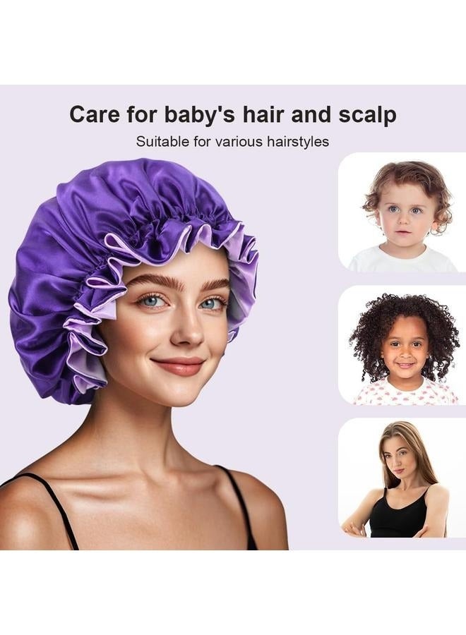Double Sided Hair Cover Bonnet Multicolor，Satin Bonnet Silk Bonnet Hair Bonnet for Sleeping-Slouchy Beanie Hat Satin Sleep Cap for Women's Natural & Curly Hair - Image 4