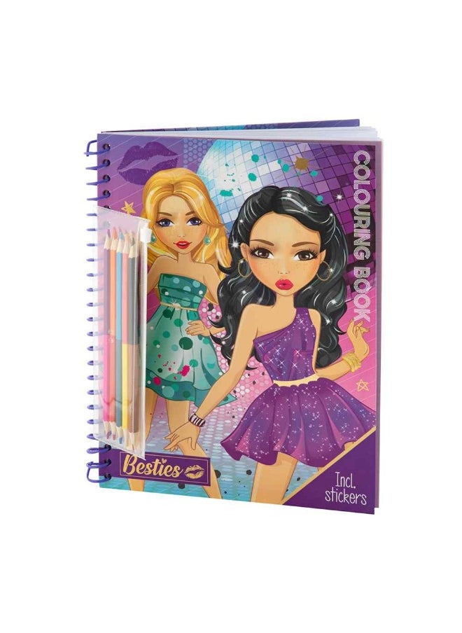 Grafix Besties Coloring Book With Colored Pencils & Stickers (30 Pages)  - Image 1
