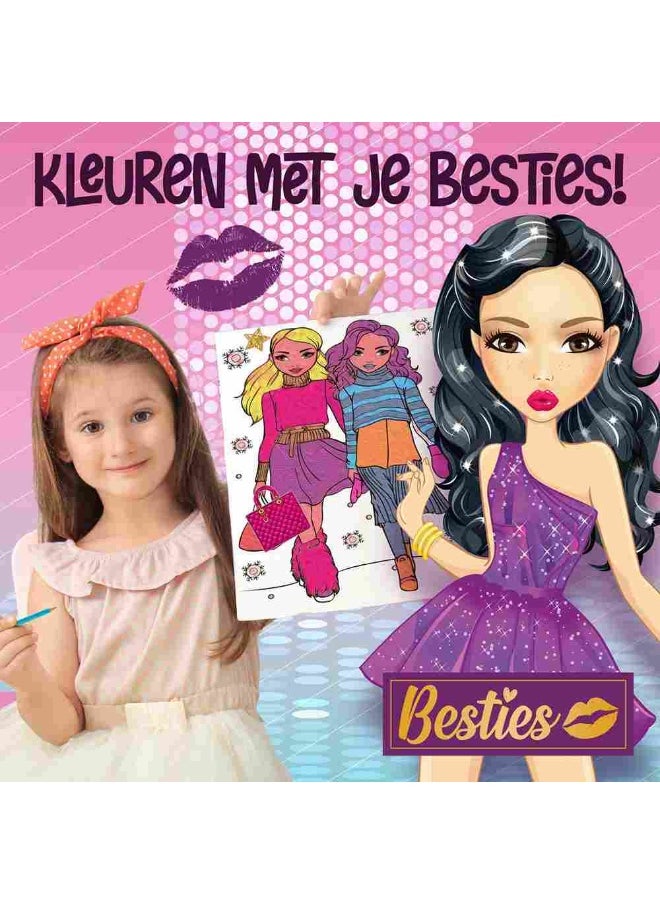Grafix Besties Coloring Book With Colored Pencils & Stickers (30 Pages)  - Image 3