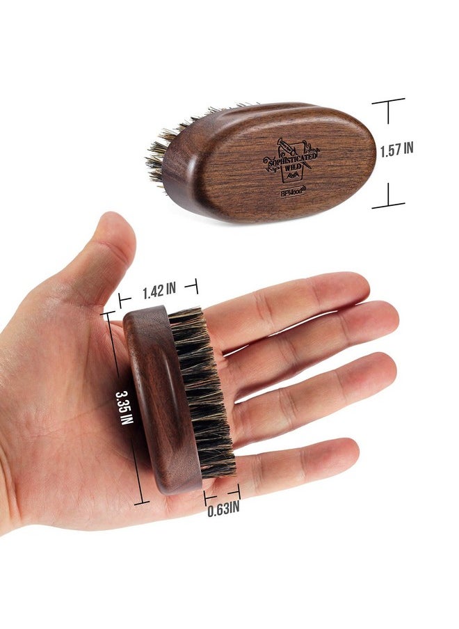 BFWood - Small Travel Beard Brushnatural Boar Bristles With Black Walnut Wood - Image 1
