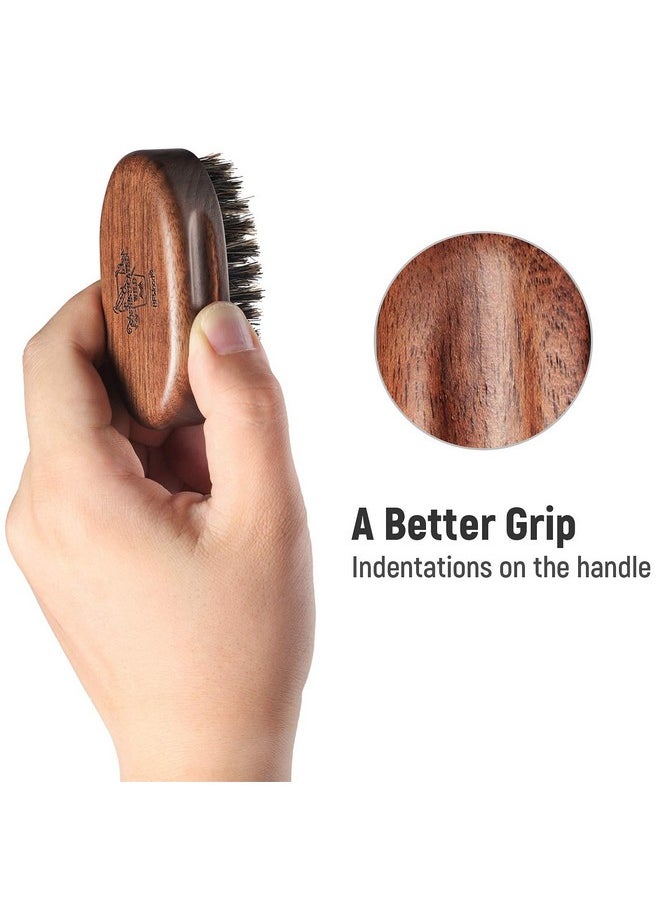 BFWood - Small Travel Beard Brushnatural Boar Bristles With Black Walnut Wood - Image 1