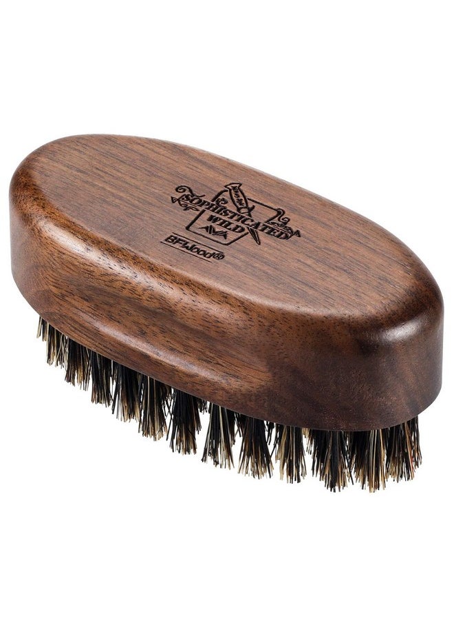 BFWood - Small Travel Beard Brushnatural Boar Bristles With Black Walnut Wood - Image 1