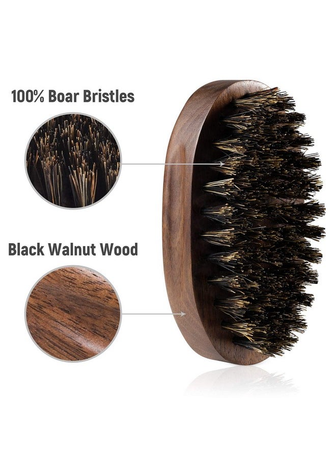 BFWood - Small Travel Beard Brushnatural Boar Bristles With Black Walnut Wood - Image 1