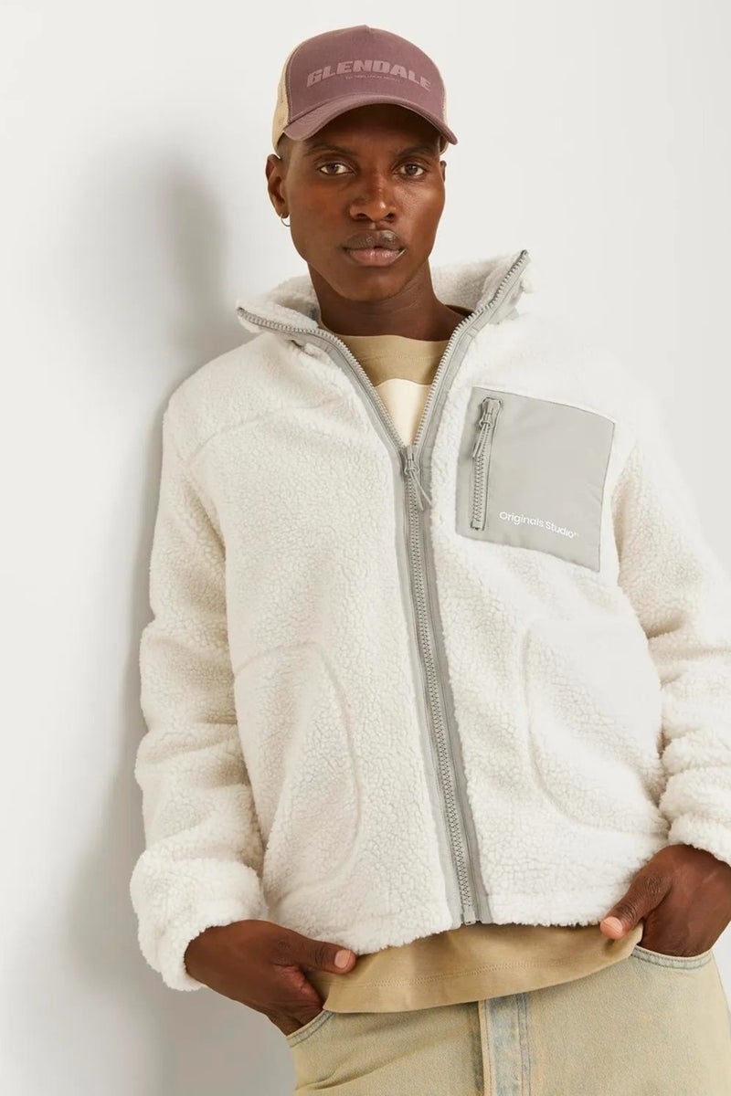 Jack Jones Men's Jorvesterbro Teddy Coat - White - Image 1