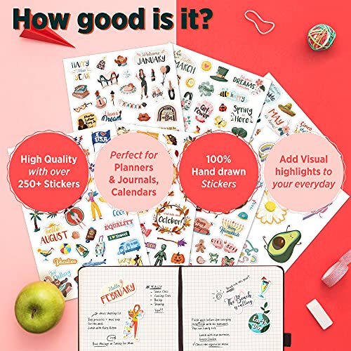 Oriday Happy Holiday Seasonal Planner Sticker Pack - 500+ Cute Stickers for Daily Planners - Monthly Events, Halloween, Calendars, Journal, Female Emprovement, Teachets, +6 Water Bottle Sticker Pack - Image 2