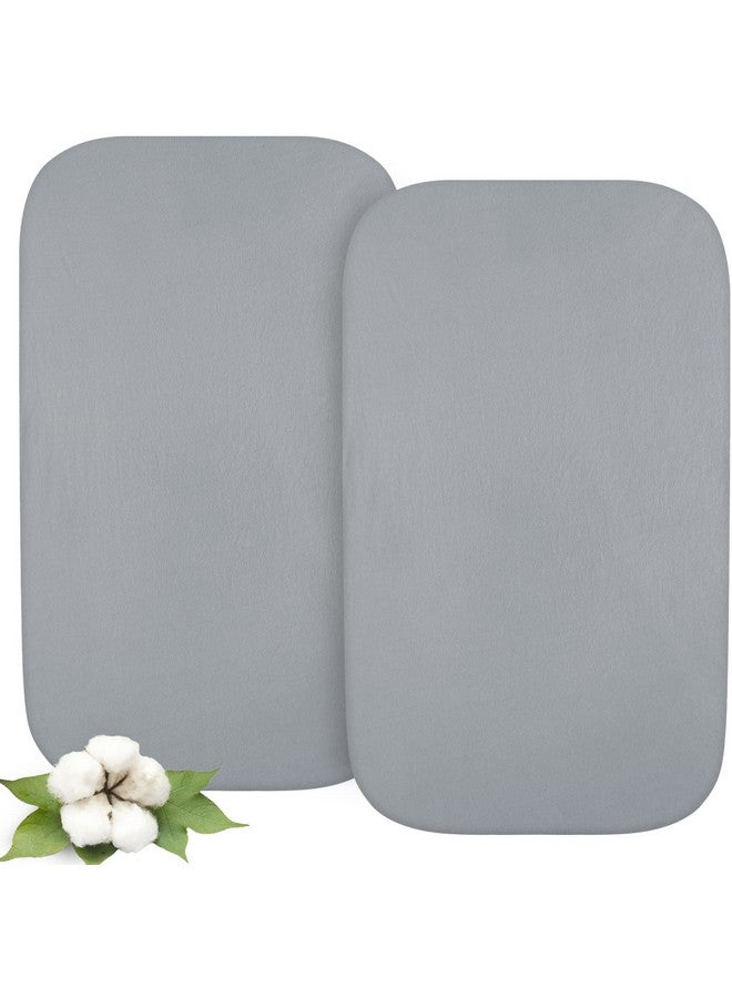 Biloban Bassinet Sheets Compatible With Cloud Baby Premium Baby Bassinet100% Cotton 2 Pack Ultra Soft Bassinet Sheet For Baby Grey - Image 1