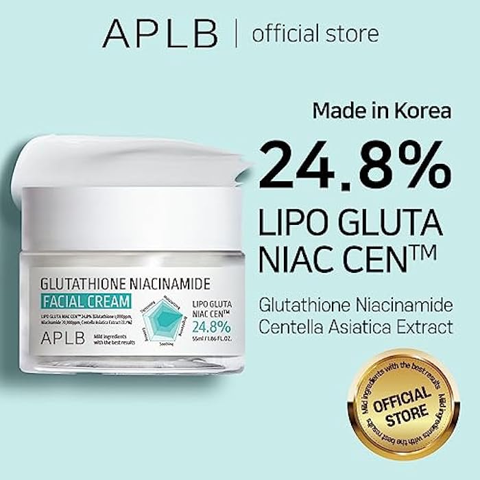 APLB Glutathione Niacinamide Facial Cream | LIPO GLUTA NIAC CEN™ 24.8% 1.86 FL.OZ/Korean Skincare, Deep hydration, Niacinamide, Improve skin elasticity, Improve skin texture - Image 2