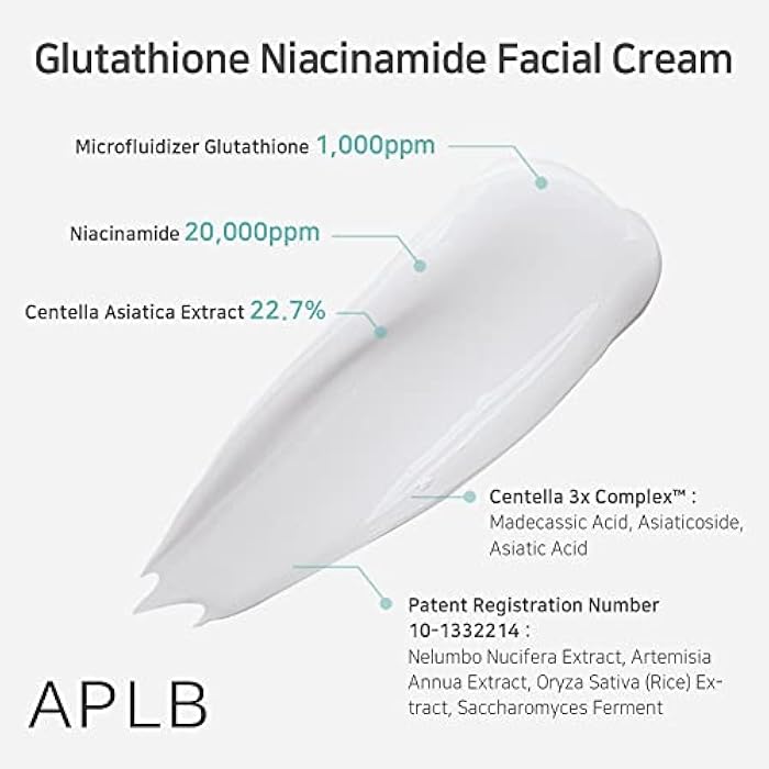 APLB Glutathione Niacinamide Facial Cream | LIPO GLUTA NIAC CEN™ 24.8% 1.86 FL.OZ/Korean Skincare, Deep hydration, Niacinamide, Improve skin elasticity, Improve skin texture - Image 4