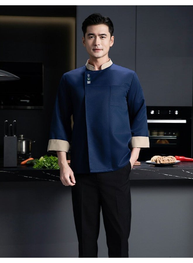 NIBEMINENT Chef Overalls Men and Women Autumn Long Sleeve Work Wear Baking Hotel Rear Kitchen Restaurant Canteen Dining  - Image 1
