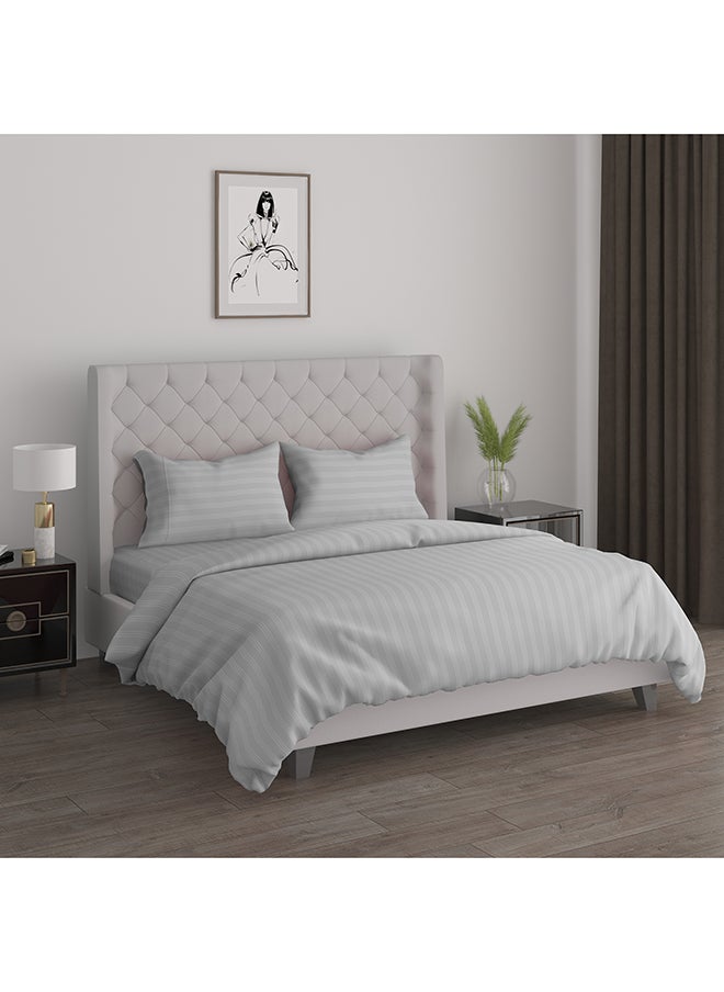 AMBRA 3Pcs cotton comforter set 250*260 cm, penguin grey  - Image 1