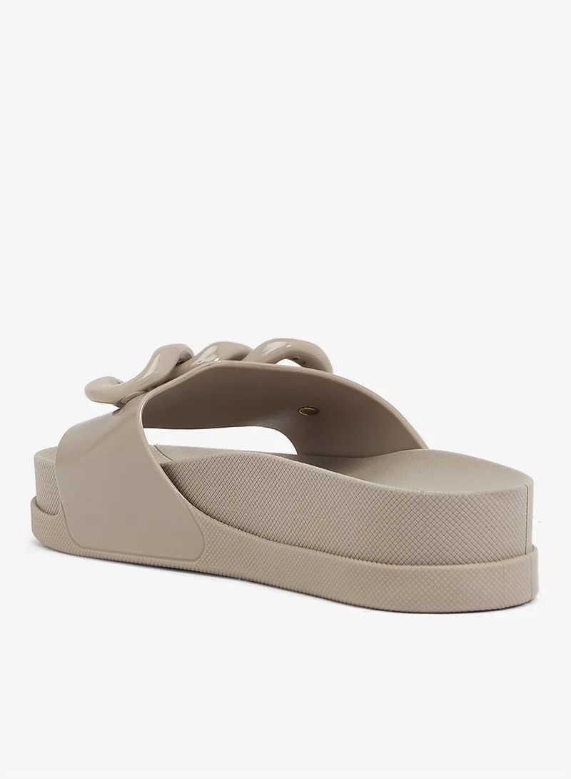 Voices Slide Soul Corrente Women'S Anti Slip Sole  With Chain Design Sandals - Beige