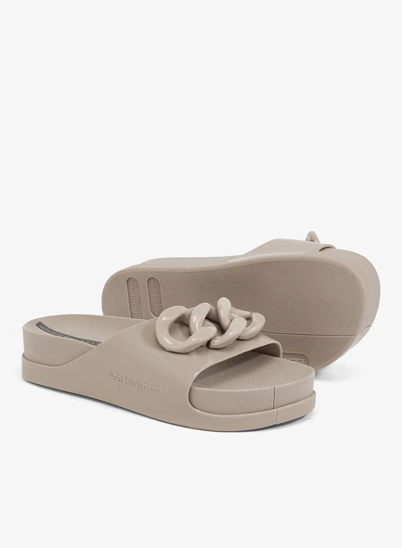Voices Beige-Beige-Beige Slide Soul Corrente Women'S Anti Slip Sole  With Chain Design Sandals - Beige for Women | Best Price UAE