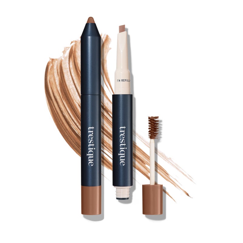 trestique Brow Pencil And Gel Refillable Eye Brow Pencil With BuiltIn Brow Clean Beauty Eyebrow Pencil And Brow Gel Sustainable 2In1
