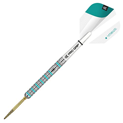Target Darts Rob Cross Gen 2 23G 90% Tungsten Swiss Point Steel Tip Darts Set, Silver, Aqua and White, 190095 - Image 4