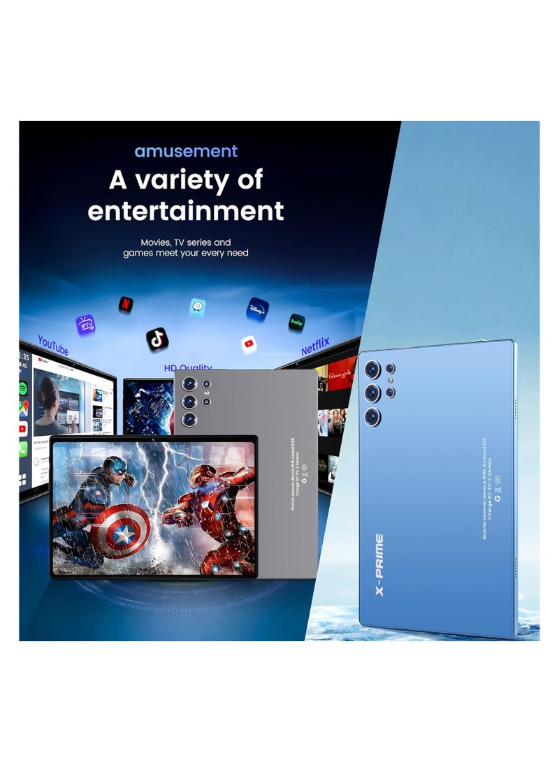 X - Prime 10.1-Inch HD+ AMOLED Display Android 15 Smart Tablet with Keyboard and Mouse 12GB RAM 512GB ROM Dual SIM 5G Wi-Fi S25 Ultra Tab Blue - Image 3