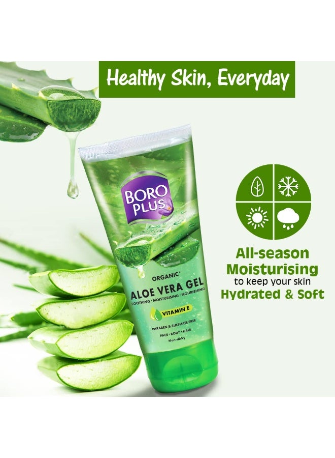 BOROPLUS Organic 100% Aloe Vera Gel for Hydration, Scars, Dryness, Dark Spots, Acne (All Skin)150ml (Pack of 3) - Image 4