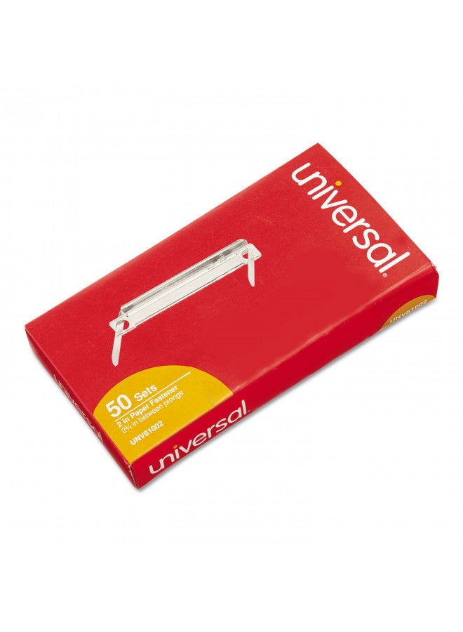 UNIVERSAL Universal UNV81002 Complete Two-Piece Paper File Fasteners 2 in. Capacity (50/Box) - Image 2