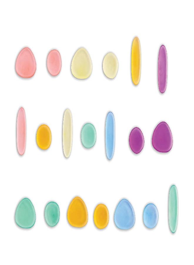 Rainbow Pebbles - Junior - Transparent - Mini Jar - Ages 18m+ - The Original Sorting and Stacking Stones - First Counting and Sorting Toy