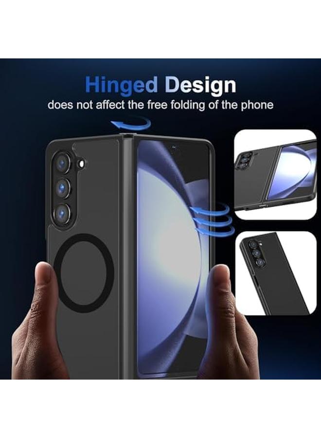erorex Magnetic Case For Samsung Galaxy Z Fold 4 Cover Compatible With Mag Safe Slim Translucent Matte Hard Back And Soft Bumper Military Grade Drop Shockproof Phone Cover For Galaxy Z Fold 4 5G Case  - Image 3