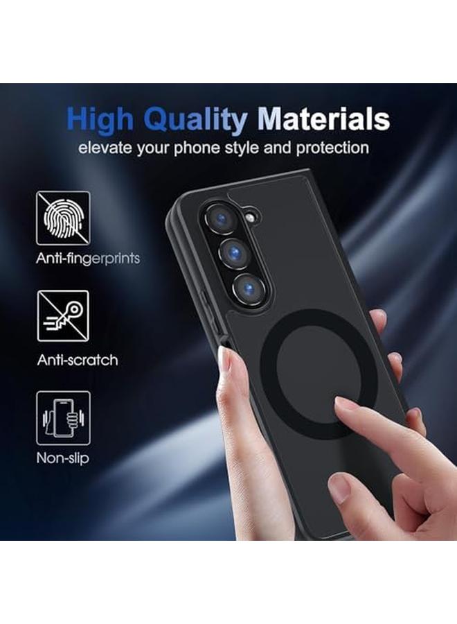 erorex Magnetic Case For Samsung Galaxy Z Fold 4 Cover Compatible With Mag Safe Slim Translucent Matte Hard Back And Soft Bumper Military Grade Drop Shockproof Phone Cover For Galaxy Z Fold 4 5G Case  - Image 5